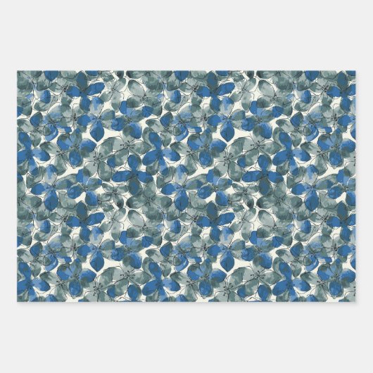 Feuille De Papier Cadeau Hydrangea bleu (Devant 2)