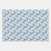 Feuille De Papier Cadeau Hydrangea Bleue Élégante (Devant 3)