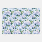 Feuille De Papier Cadeau Hydrangea Bleue Élégante (Devant 2)