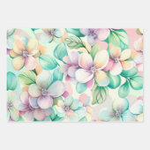Feuille De Papier Cadeau Hydrangea de printemps Turquoise et rose (Devant)