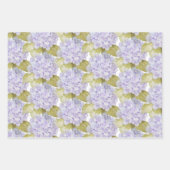 Feuille De Papier Cadeau Hydrangea Nuances De Violet Bleu (Devant 3)
