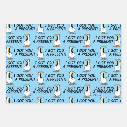 Feuille De Papier Cadeau I GOT YOU A PRESENT! shouty chicken (Devant 3)