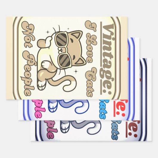 Feuille De Papier Cadeau I Love Cats,Not People  (Lot)