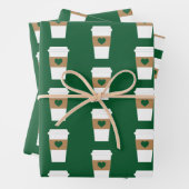 Feuille De Papier Cadeau I Love Coffee Coffee Disposable Cup (En situation)