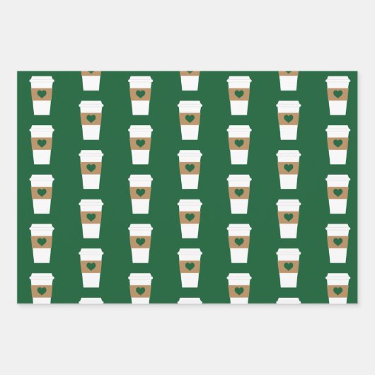 Feuille De Papier Cadeau I Love Coffee Coffee Disposable Cup (Devant)