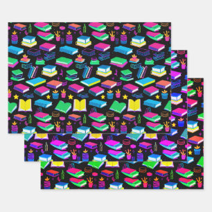 Feuille De Papier Cadeau I Love Livres Colorful
