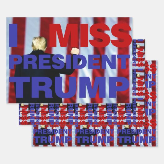 Feuille De Papier Cadeau I Miss Président Trump (Lot)