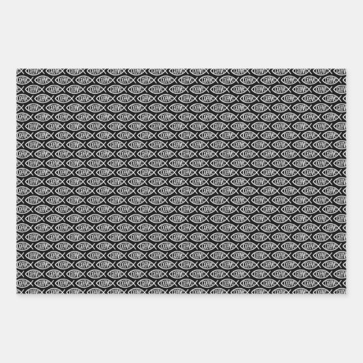 Feuille De Papier Cadeau Ichthys Christian Symbol Pattern (Devant 2)