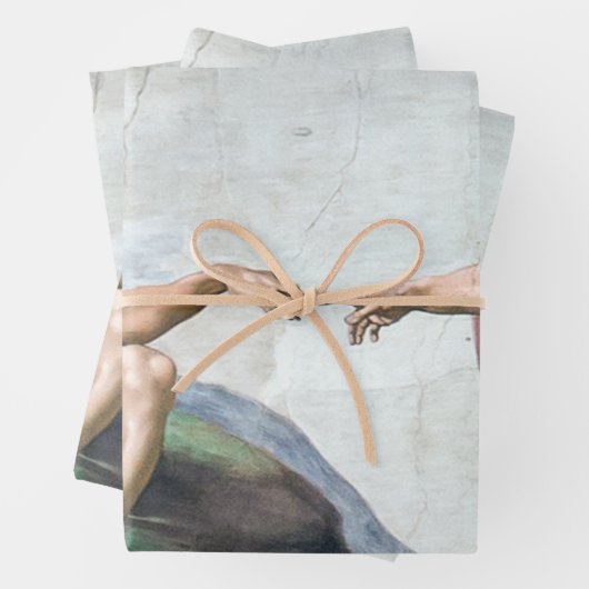 Feuille De Papier Cadeau Iconic Michelangelo Création de l'affiche Adam (En situation)