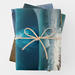 Feuille De Papier Cadeau Icy Mountain View