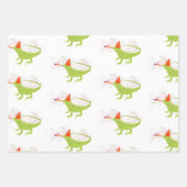 Feuille De Papier Cadeau Iguana Lizard Fête Animaux ayant une fête (Devant 2)
