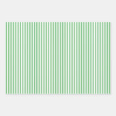 Feuille De Papier Cadeau Iguana Vert & Rayures Blanches (Devant)