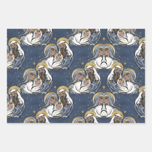 Feuille De Papier Cadeau Il est né Noël (Devant)