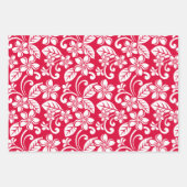 FEUILLE DE PAPIER CADEAU ÎLE PLUMERIA (ROUGE DE STRAWBERRY) (Devant 2)