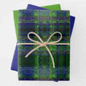 Feuille De Papier Cadeau Illumination bleu/vert - Set 2 (En situation)