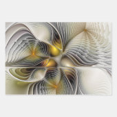 Feuille De Papier Cadeau Illusion Optique Abstrait 3D Fractal Avec Profonde (Devant)