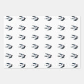 Feuille De Papier Cadeau Illustration blanche de l'hirondelle de grange (Devant 3)