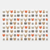 Feuille De Papier Cadeau Illustration d'animaux sauvages de la forêt (Devant)