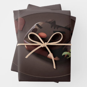 Feuille De Papier Cadeau Illustration de Brownie au chocolat