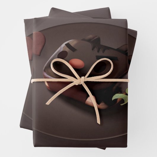 Feuille De Papier Cadeau Illustration de Brownie au chocolat (En situation)