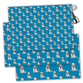 Feuille De Papier Cadeau Illustration de chien bleu Joyeux Noël