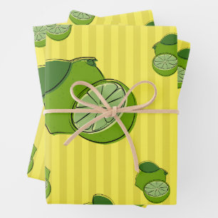 Feuille De Papier Cadeau Illustration de citrons verts