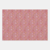 Feuille De Papier Cadeau Illustration de Flamants roses d'aquarelle rose (Devant 3)