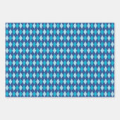 Feuille De Papier Cadeau Illustration de Jacquard en bleu (Devant 3)