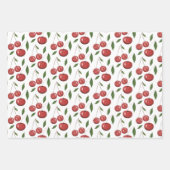 Feuille De Papier Cadeau Illustration de l'aquarelle des cerises douces (Devant)