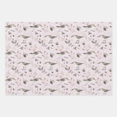 Feuille De Papier Cadeau Illustration de l'aquarelle dessinée à la main d'o (Devant 3)