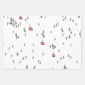 Feuille De Papier Cadeau Illustration de l'ascenseur Ski Rouge (Devant)