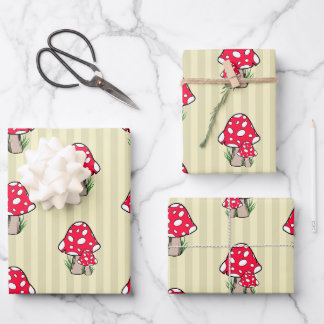 Feuille De Papier Cadeau Illustration de petit champignon