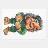 Feuille De Papier Cadeau Illustration de troll drôle scandinave aquarelle (Devant 2)