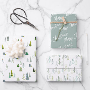 Feuille De Papier Cadeau Illustration des arbres de Noël
