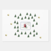 Feuille De Papier Cadeau Illustration Du Jour De Neige Du Renard Et Du Lapi (Devant 3)