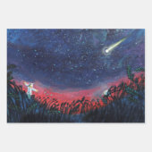 Feuille De Papier Cadeau Illustration d'une étoile de tir (Devant)