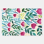 Feuille De Papier Cadeau Illustration florale botanique (Devant)