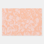 Feuille De Papier Cadeau Illustration florale rose corail Botanique (Devant 3)