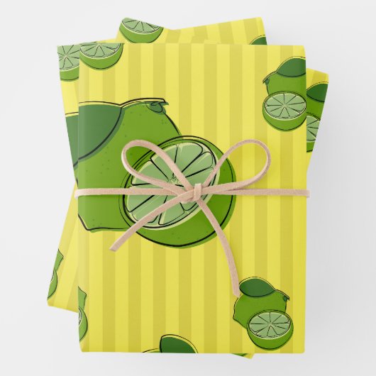 Feuille De Papier Cadeau Illustration Limes (En situation)