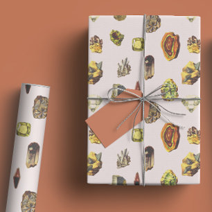 Feuille De Papier Cadeau Illustration multicolore vintage Rock, Crystal, Ge