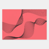 Feuille De Papier Cadeau Illustration ondulée moderne, élégante, tendance,  (Devant 3)