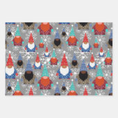 Feuille De Papier Cadeau Illustrations de flocon de neige Gnome Motif de No (Devant)