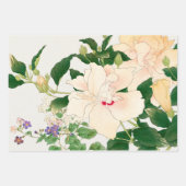 Feuille De Papier Cadeau Illustrations du trio Découpage Fleurs (Devant 3)