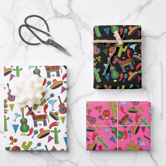 Feuille De Papier Cadeau Images de la Fête mexicaine (Recto)