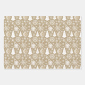 Feuille De Papier Cadeau Images de Noël neutres Tan Festive (Devant 2)