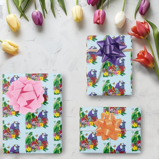 Feuille De Papier Cadeau Imaginaire de nid de bébé dragon