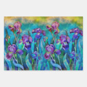 Feuille De Papier Cadeau Imaginaire Irises (Devant 3)