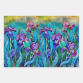 Feuille De Papier Cadeau Imaginaire Irises (Devant 2)