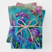 Feuille De Papier Cadeau Imaginaire Irises (En situation)
