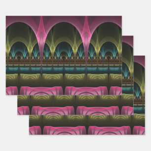 Feuille De Papier Cadeau Imaginaire spécial Motif Abstrait coloré Fractal